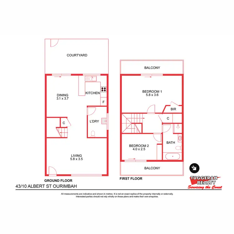Floorplan of Homely townhouse listing, 43/10 Albert Street, Ourimbah NSW 2258