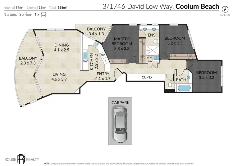 Floorplan of Homely unit listing, 3/1746 David Low Way, Coolum Beach QLD 4573
