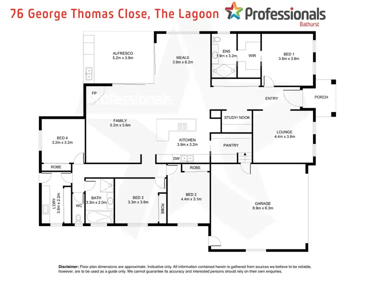 Floorplan of Homely house listing, 76 George Thomas Close, The Lagoon NSW 2795