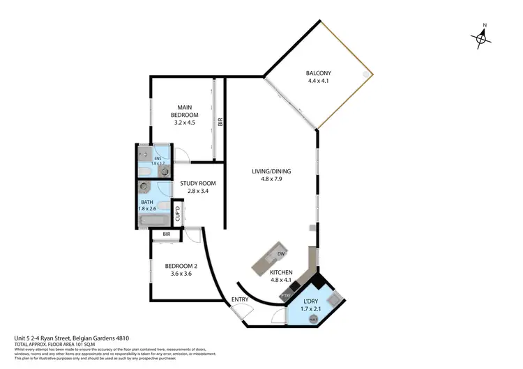 Floorplan of Homely apartment listing, 5/2-4 Ryan Street, Belgian Gardens QLD 4810