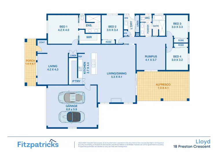 Floorplan of Homely house listing, 18 Preston Crescent, Lloyd NSW 2650