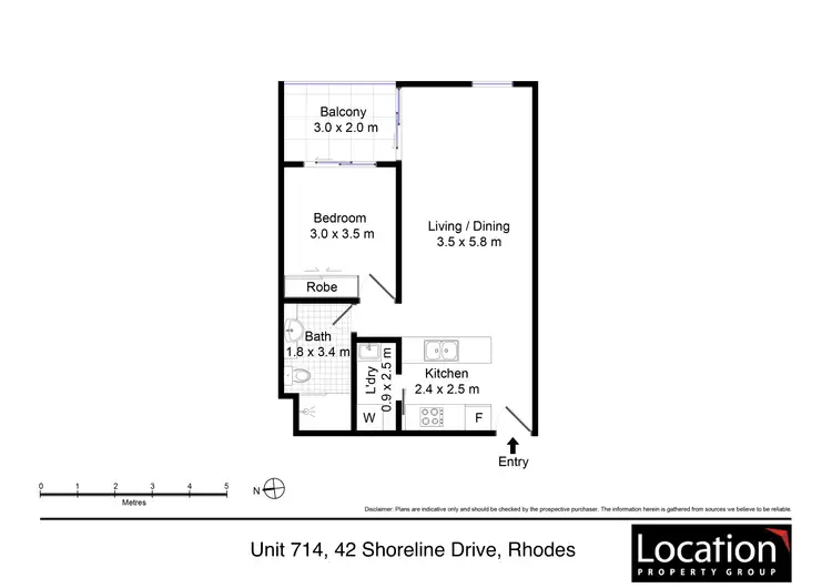 Floorplan of Homely unit listing, 714/42 Shoreline Drive, Rhodes NSW 2138