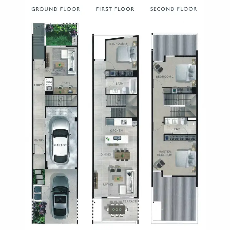 Floorplan of Homely townhouse listing, 32 Outrigger Circuit, Hope Island QLD 4212