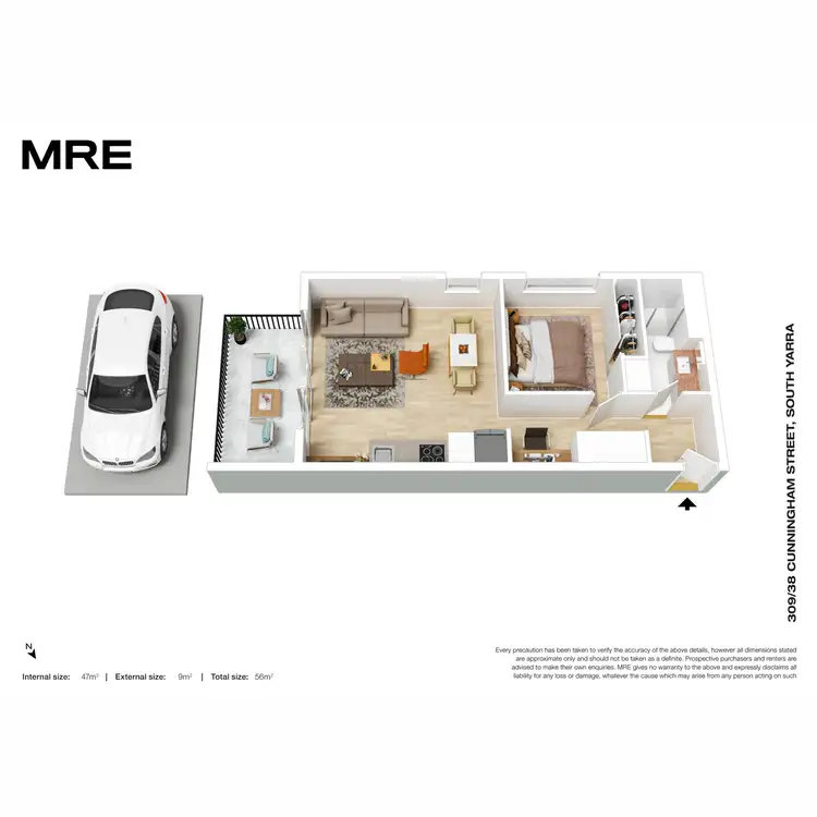 Floorplan of Homely apartment listing, 309/38 Cunningham Street, South Yarra VIC 3141
