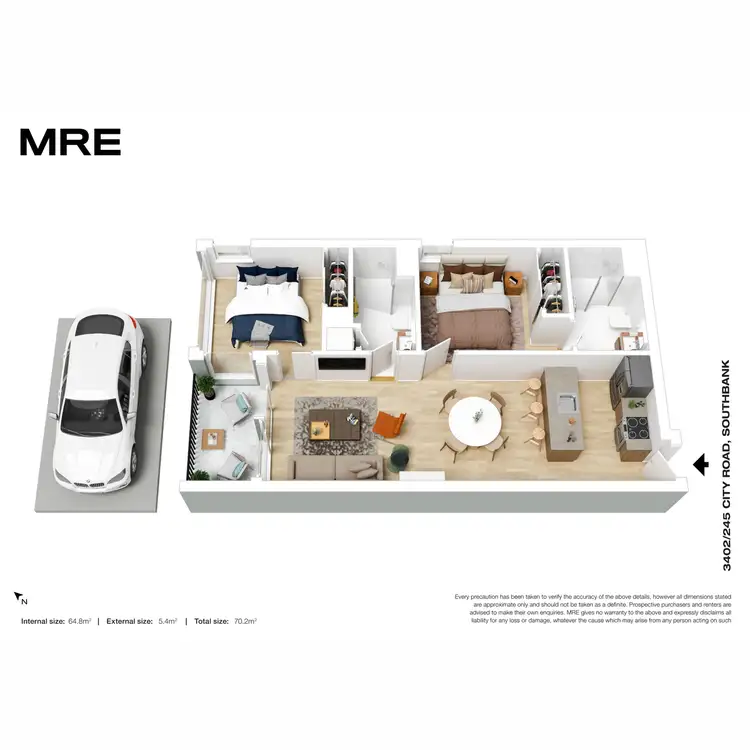 Floorplan of Homely apartment listing, 3402/245 City Road, Southbank VIC 3006