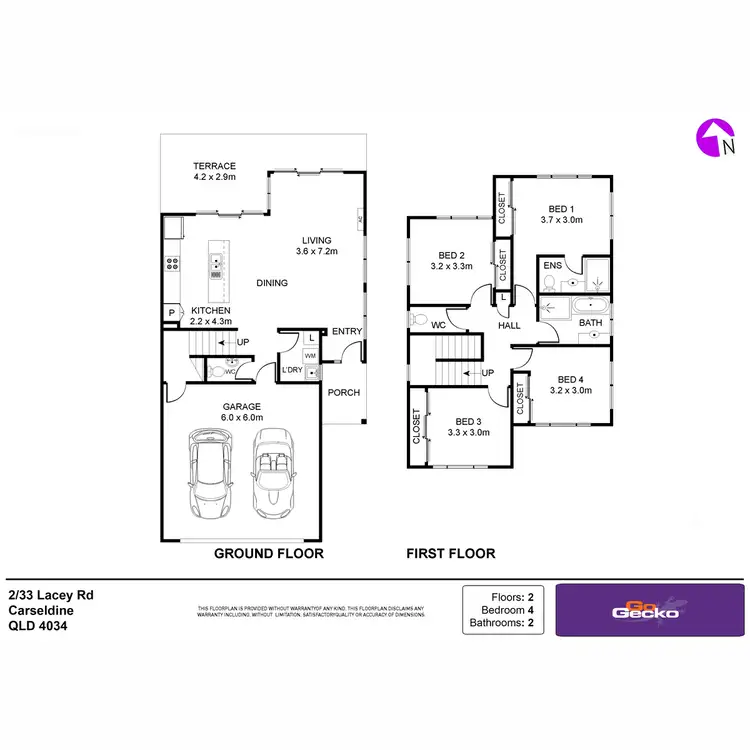 Floorplan of Homely townhouse listing, 2/33 Lacey Road, Carseldine QLD 4034
