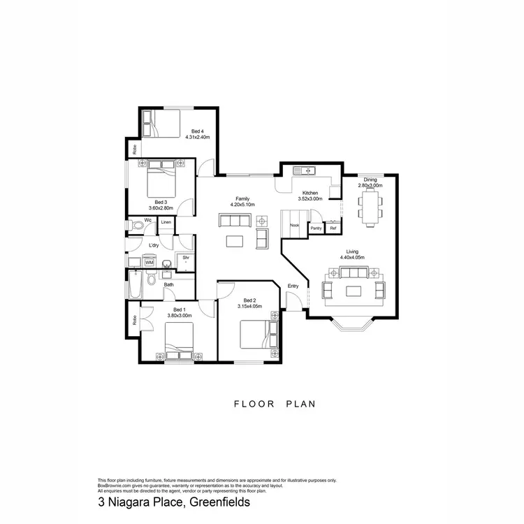 Floorplan of Homely house listing, 3 Niagara Place, Greenfields WA 6210