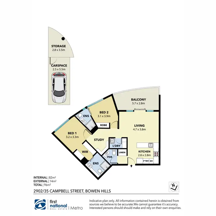 Floorplan of Homely apartment listing, 2902/35 Campbell Street, Bowen Hills QLD 4006