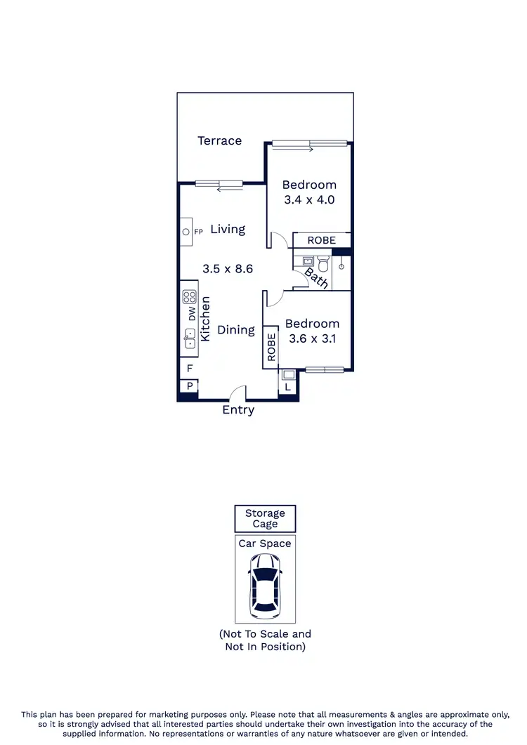 Floorplan of Homely apartment listing, 332/77 Hobsons Road, Kensington VIC 3031