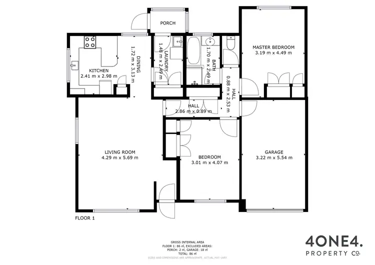 Floorplan of Homely unit listing, 2/5 Philip Avenue, Montrose TAS 7010