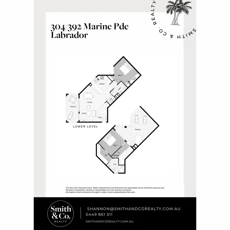 Floorplan of Homely apartment listing, 304/392 Marine Parade, Labrador QLD 4215