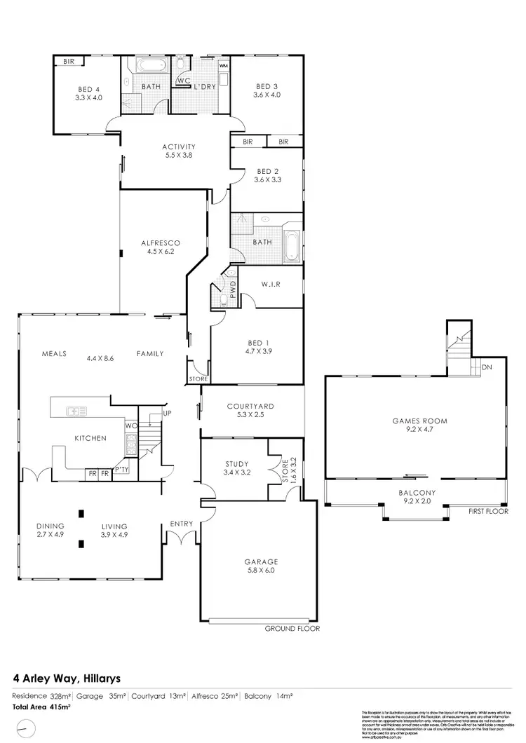 Floorplan of Homely house listing, 4 Arley Lane, Hillarys WA 6025