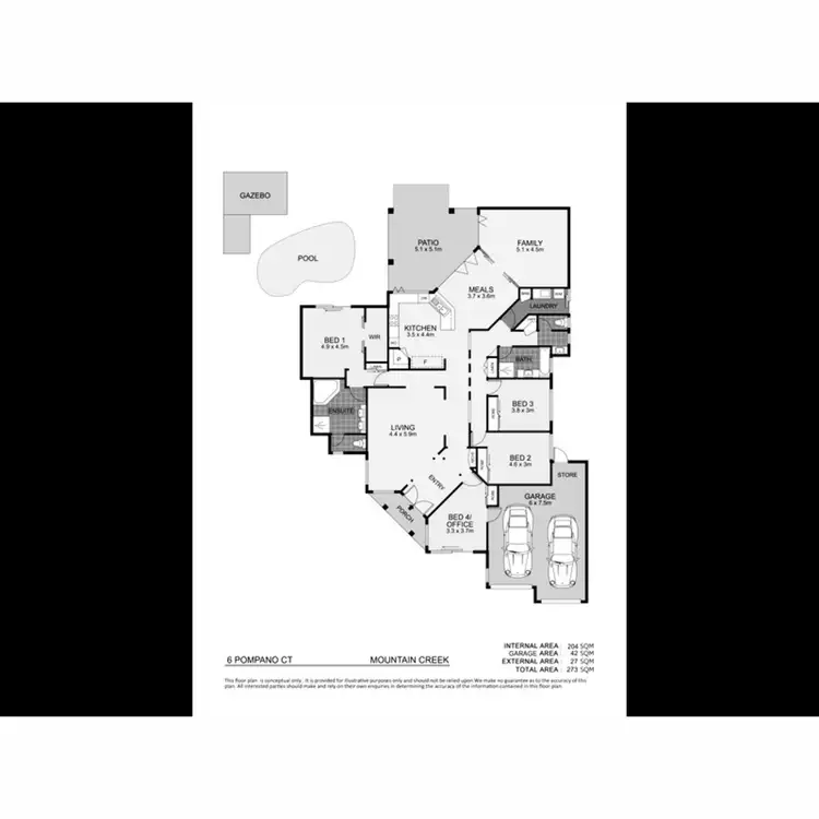 Floorplan of Homely house listing, 6 Pompano Court, Mountain Creek QLD 4557