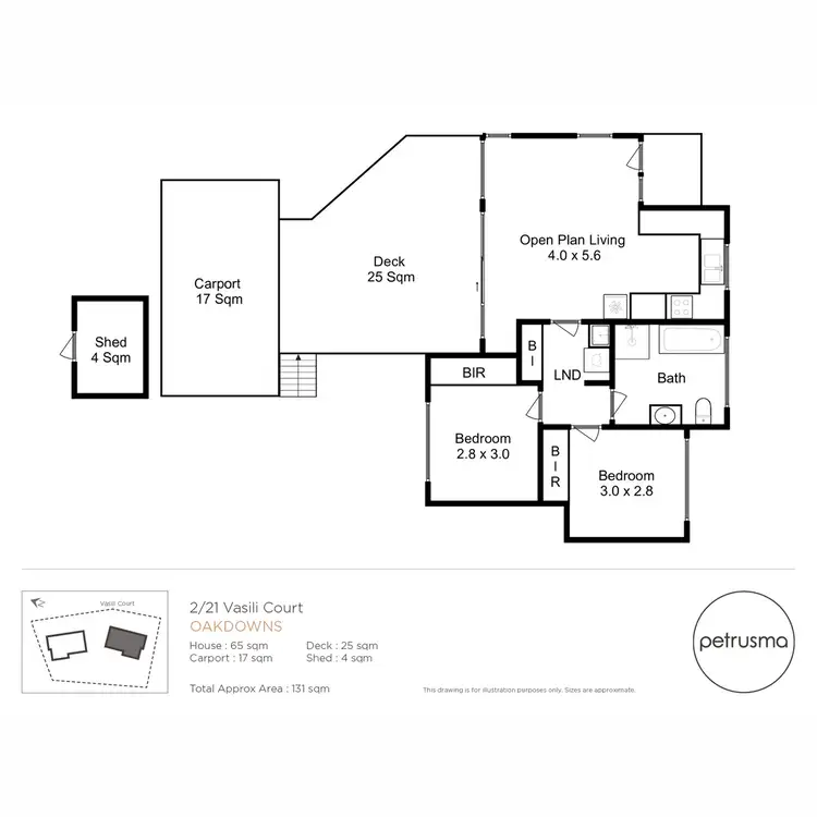 Floorplan of Homely unit listing, 2/21 Vasili Court, Oakdowns TAS 7019