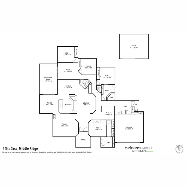 Floorplan of Homely house listing, 2 Nita Close, Middle Ridge QLD 4350
