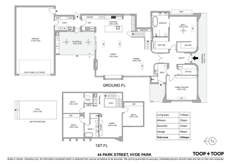 Floorplan of Homely house listing, 44 Park Street, Hyde Park SA 5061