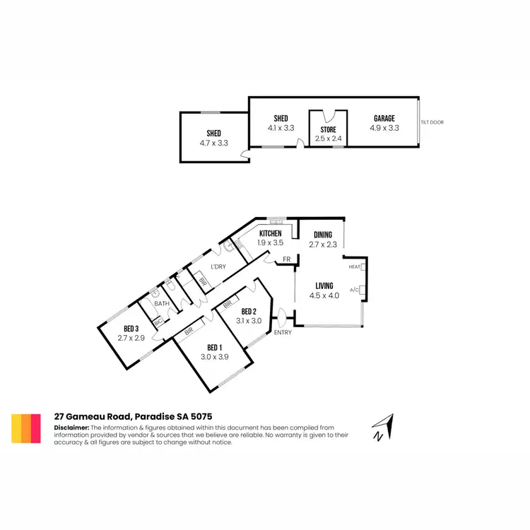 Floorplan of Homely house listing, 27 Gameau Road, Paradise SA 5075