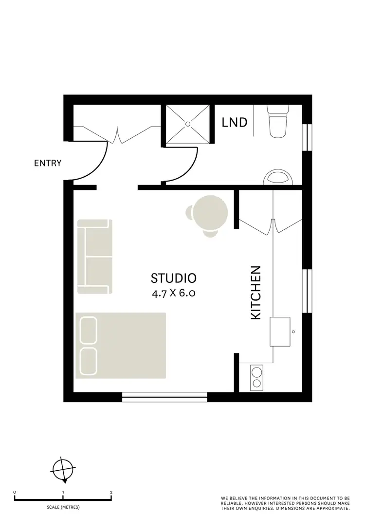 Floorplan of Homely studio listing, 7/5 Darley Street, Darlinghurst NSW 2010
