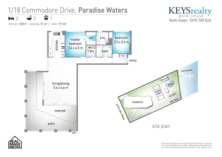 Floorplan of Homely apartment listing, 1/18 Commodore Drive, Paradise Waters QLD 4217