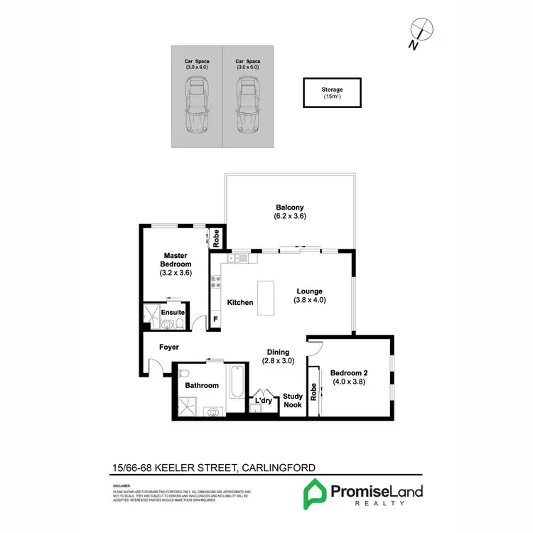 Floorplan of Homely apartment listing, 15/66-68 Keeler Street, Carlingford NSW 2118