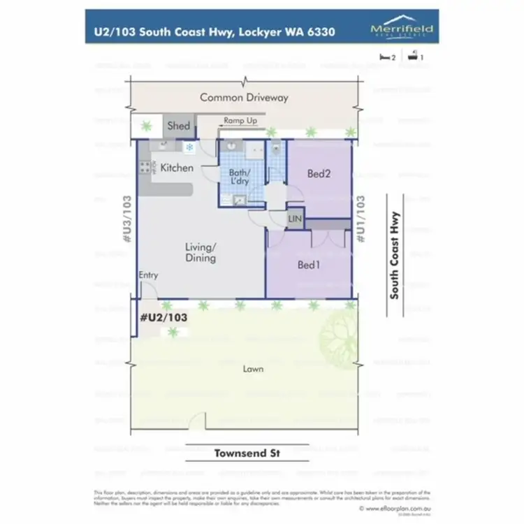 Floorplan of Homely unit listing, 2/103 South Coast Highway, Lockyer WA 6330