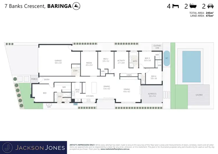 Floorplan of Homely house listing, 7 Banks Crescent, Baringa QLD 4551