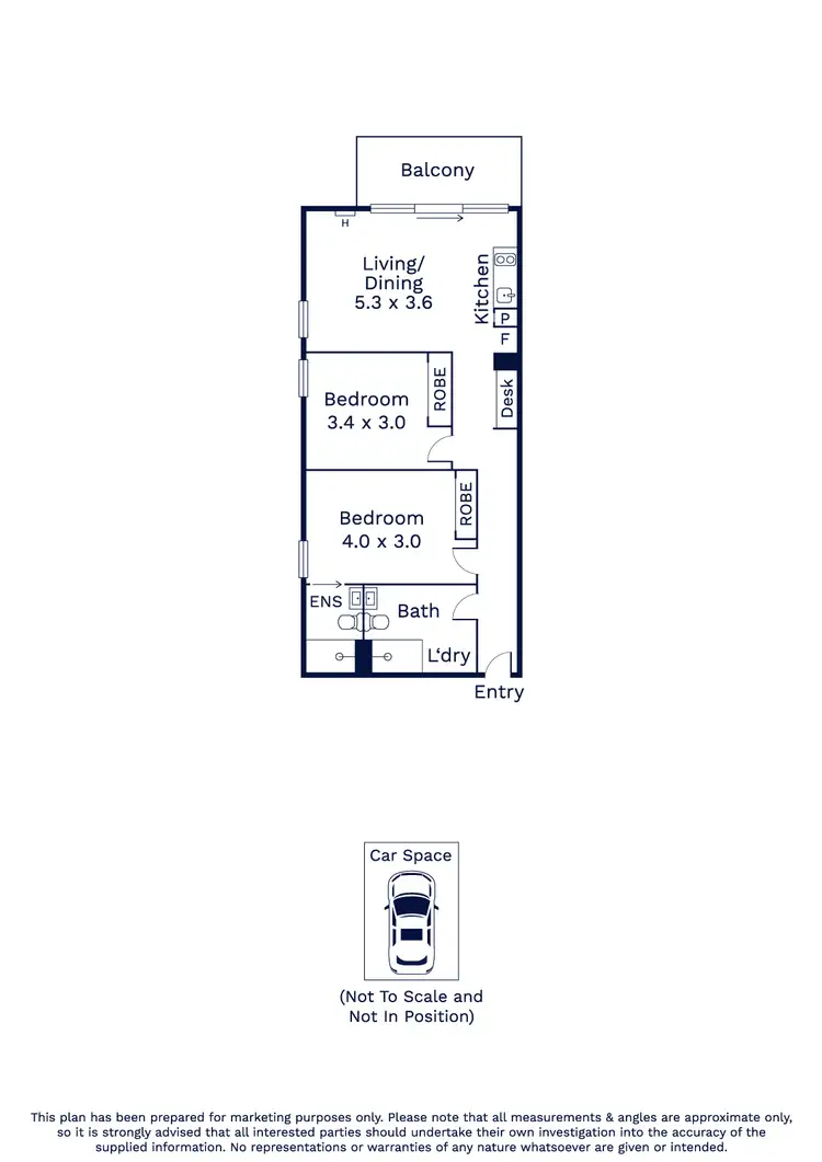 Floorplan of Homely apartment listing, 101/80 Ormond Street, Kensington VIC 3031