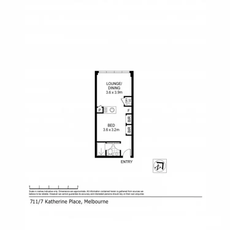 Floorplan of Homely apartment listing, 711/7 Katherine Place, Melbourne VIC 3000