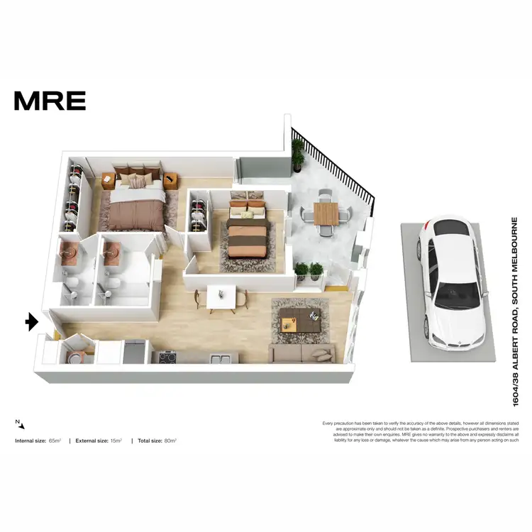 Floorplan of Homely apartment listing, 1604/38 Albert Road, South Melbourne VIC 3205