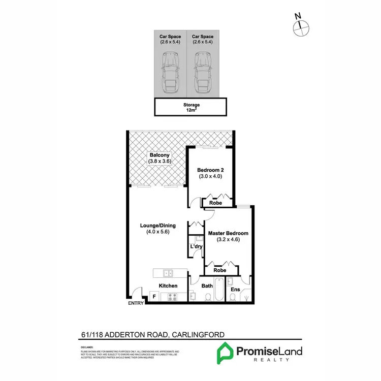 Floorplan of Homely apartment listing, 61/118 Adderton Road, Carlingford NSW 2118