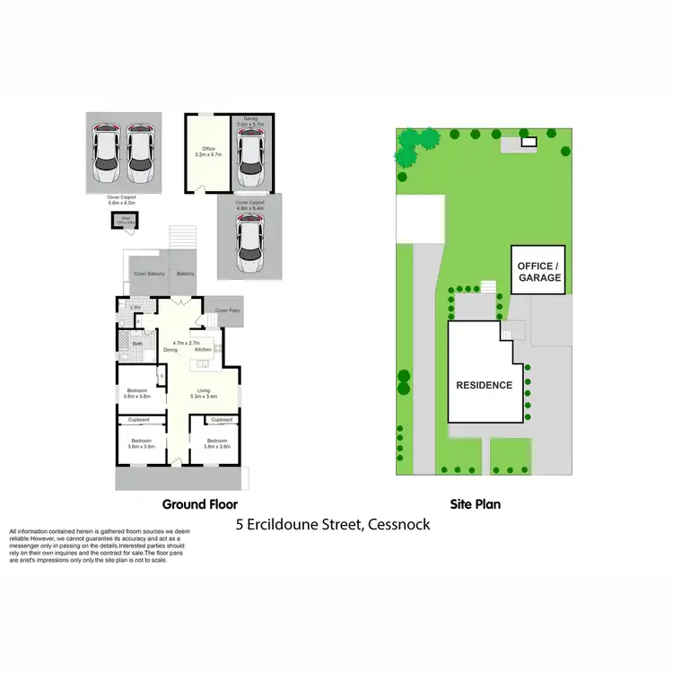 Floorplan of Homely house listing, 5 Ercildoune Street, Cessnock NSW 2325
