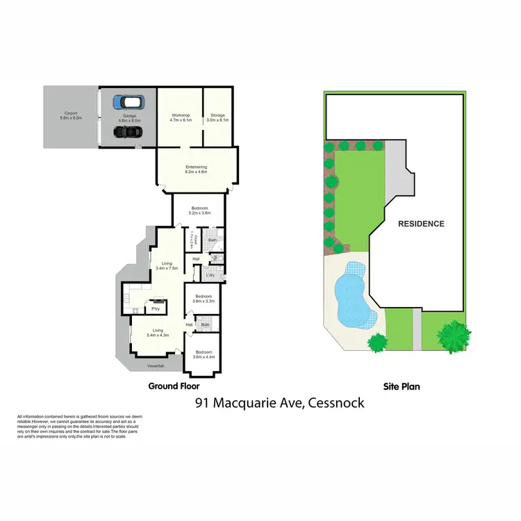 Floorplan of Homely house listing, 91 Macquarie Avenue, Cessnock NSW 2325