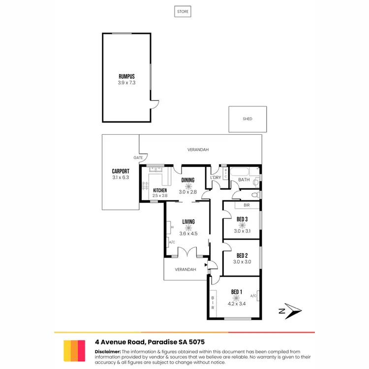 Floorplan of Homely house listing, 4 Avenue Road, Paradise SA 5075