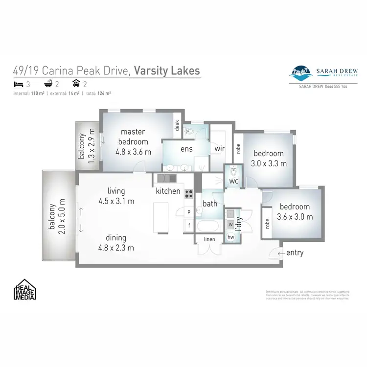 Floorplan of Homely apartment listing, 49/19 Carina Peak Drive, Varsity Lakes QLD 4227
