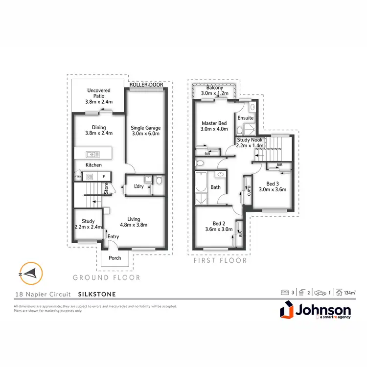Floorplan of Homely terrace listing, 18 Napier Circuit, Silkstone QLD 4304
