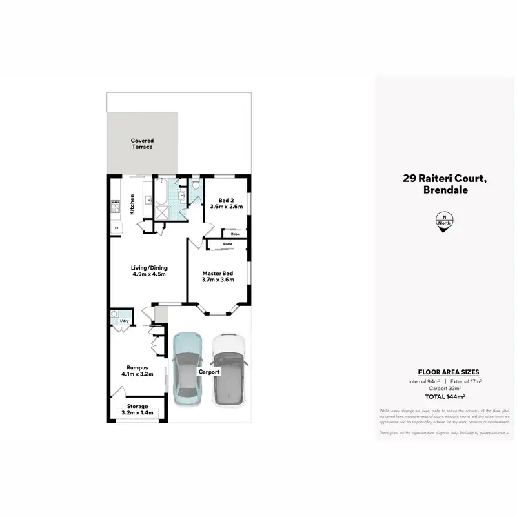 Floorplan of Homely semi-detached listing, 29 Raiteri Court, Brendale QLD 4500