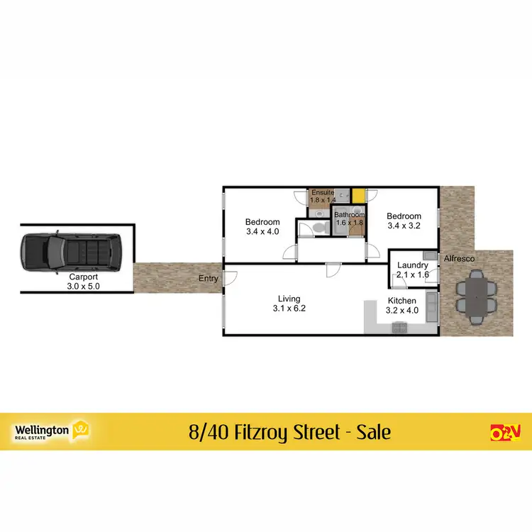Floorplan of Homely unit listing, 8/40-44 Fitzroy Street, Sale VIC 3850