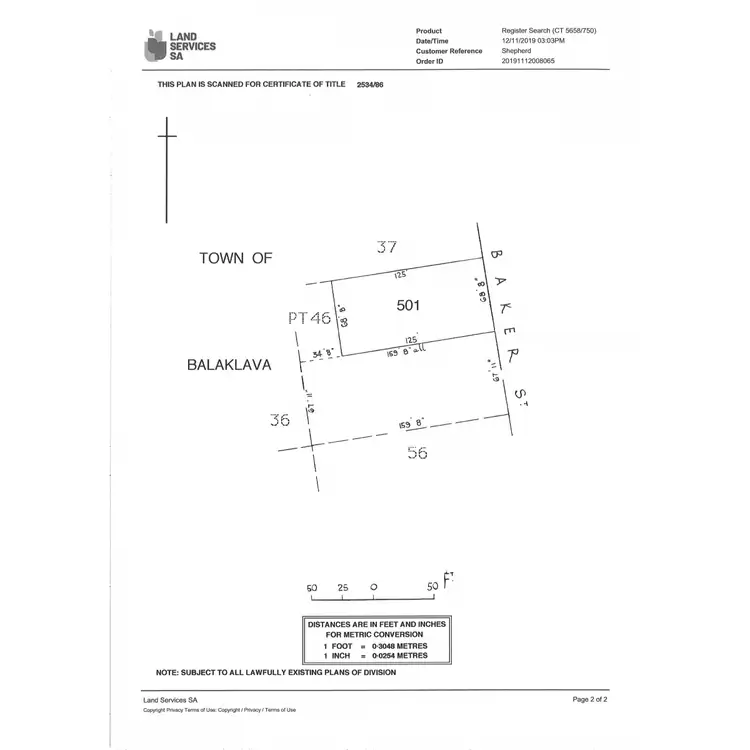 Floorplan of Homely land listing, 3 Baker Street, Balaklava SA 5461