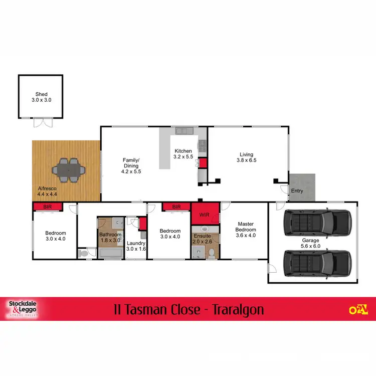 Floorplan of Homely house listing, 11 Tasman Close, Traralgon VIC 3844