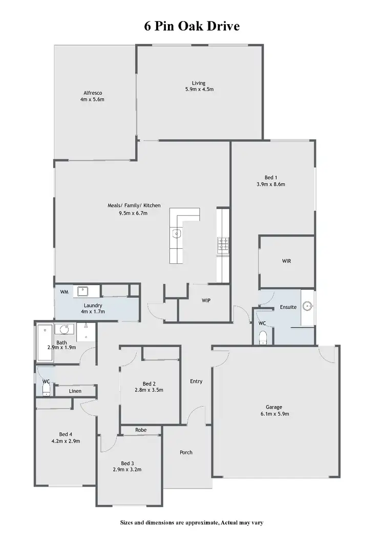 Floorplan of Homely house listing, 6 Pin Oak Drive, Wangaratta VIC 3677