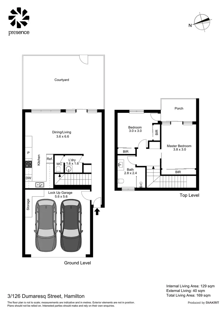 Floorplan of Homely townhouse listing, 3/126 Dumaresq Street, Hamilton NSW 2303