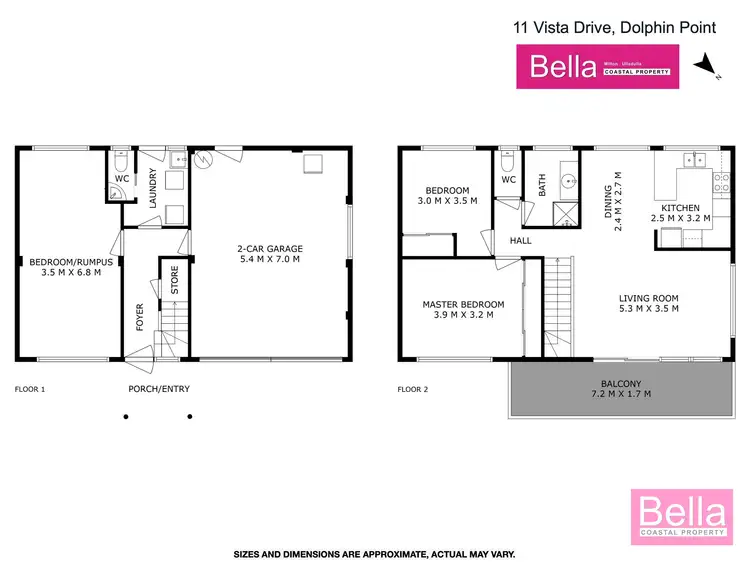 Floorplan of Homely house listing, 11 Vista Drive, Dolphin Point NSW 2539