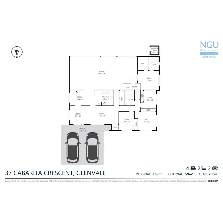 Floorplan of Homely house listing, 37 Cabarita Crescent, Glenvale QLD 4350