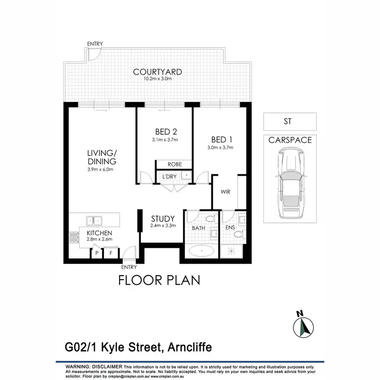Floorplan of Homely apartment listing, G02/1 Kyle Street, Arncliffe NSW 2205