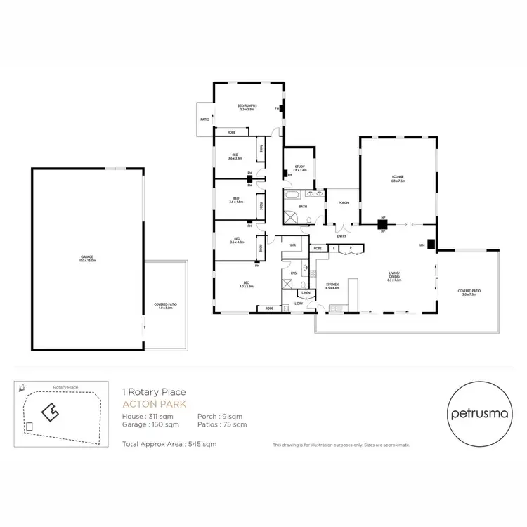 Floorplan of Homely house listing, 1 Rotary Place, Acton Park TAS 7170