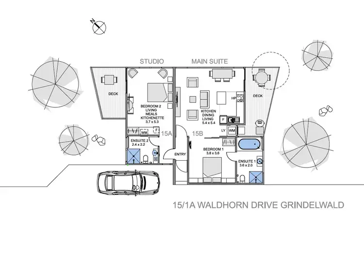 Floorplan of Homely villa listing, 15/1A Waldhorn Drive, Grindelwald TAS 7277