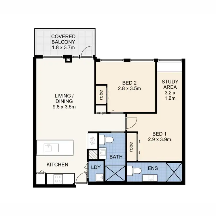 Floorplan of Homely apartment listing, 819/477 Boundary Street, Spring Hill QLD 4000