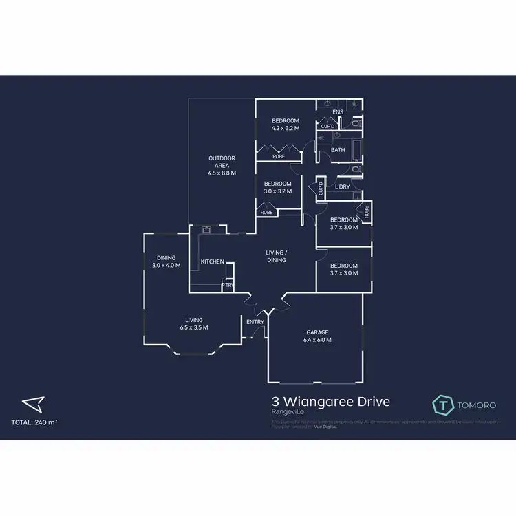 Floorplan of Homely house listing, 3 Wiangaree Drive, Rangeville QLD 4350