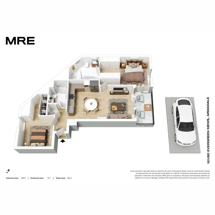 Floorplan of Homely apartment listing, 101/8D Evergreen Mews, Armadale VIC 3143