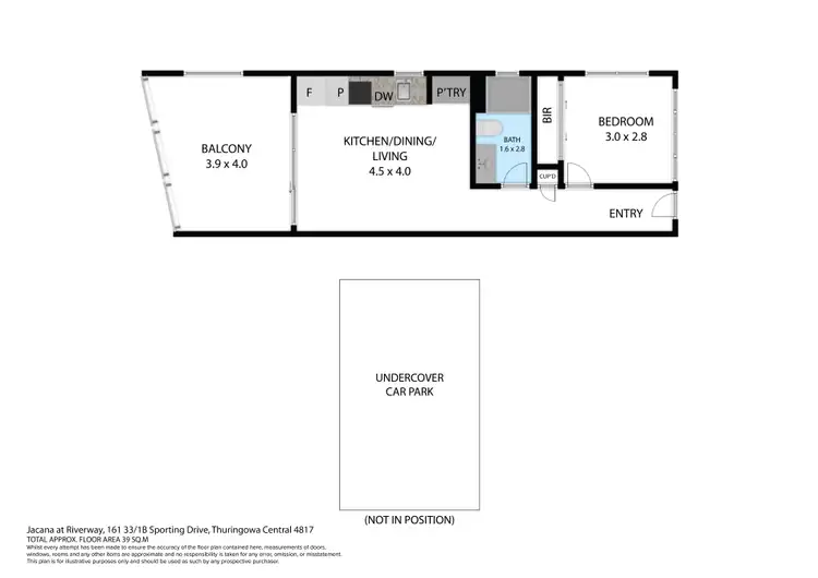 Floorplan of Homely unit listing, 161/33-1B Sporting Drive, Thuringowa Central QLD 4817